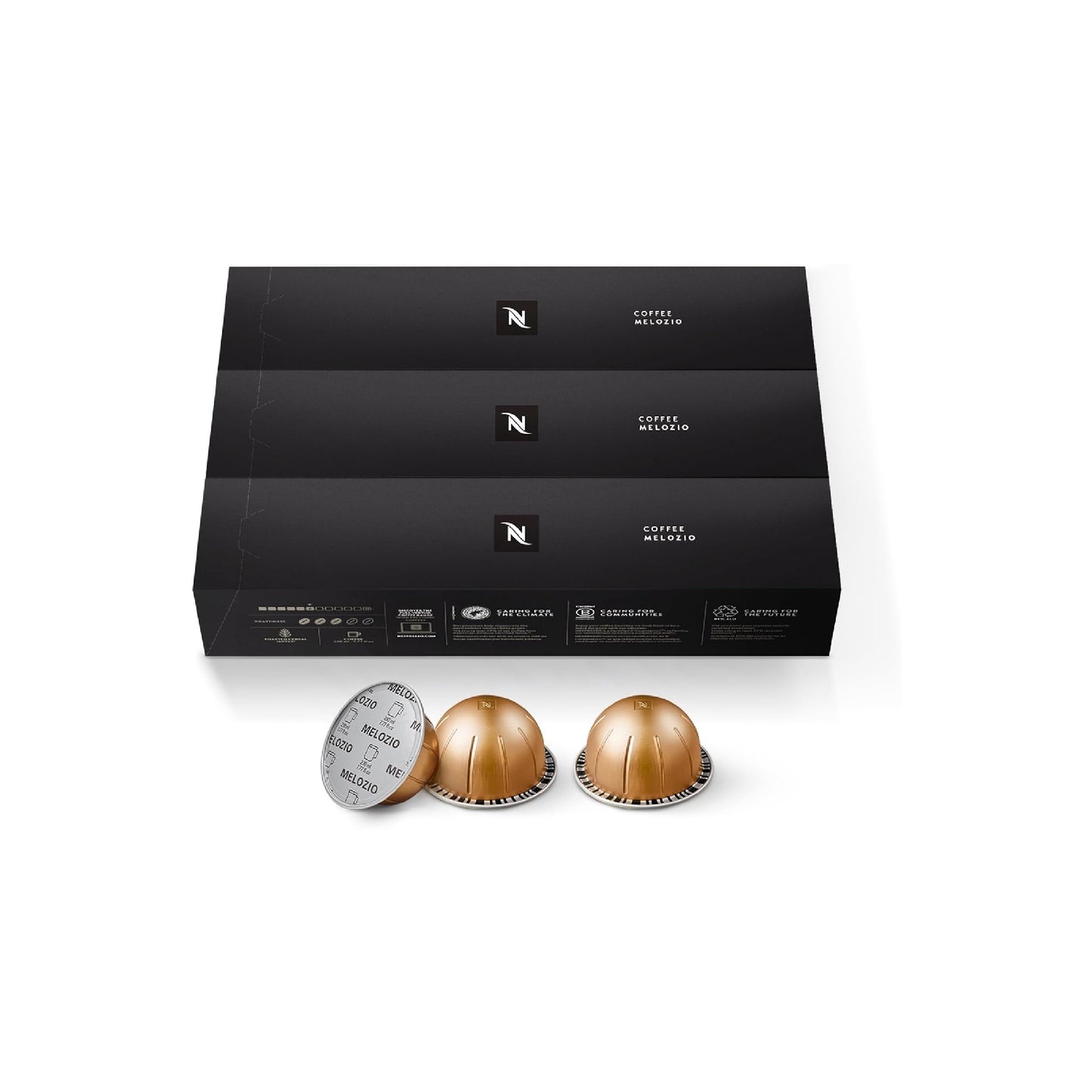 Nespresso Capsules Vertuo, Melozio, Medium Roast Coffee, 10 Count (Pack of 3) Coffee Pods, Brews 7.8oz.