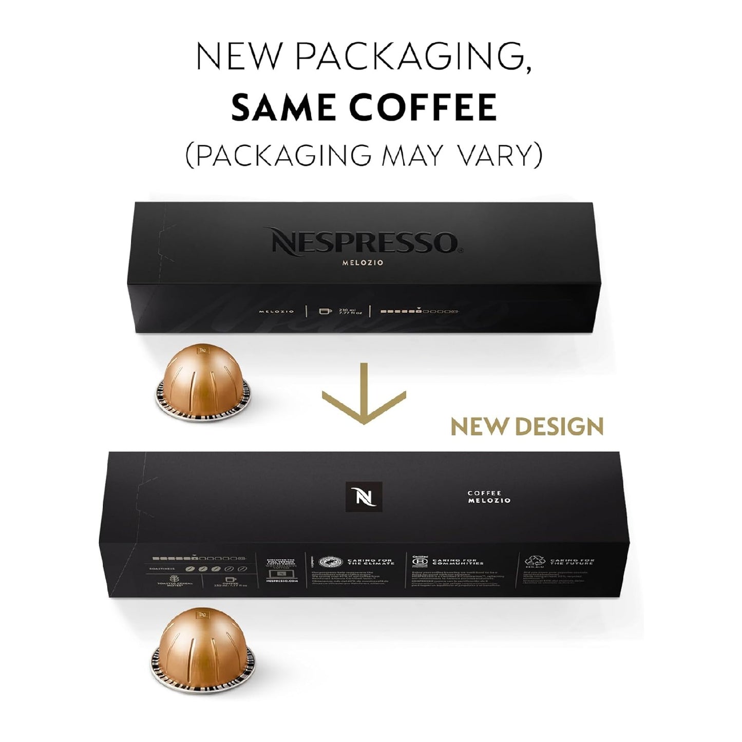 Nespresso Capsules Vertuo, Melozio, Medium Roast Coffee, 10 Count (Pack of 3) Coffee Pods, Brews 7.8oz.