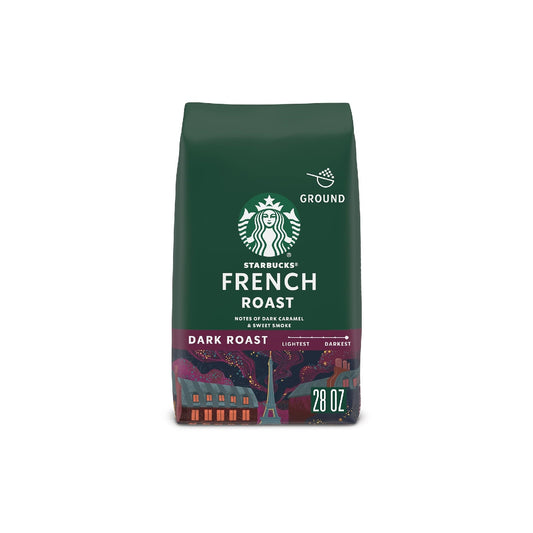 Starbucks Ground Coffee, Dark Roast Coffee, French Roast, 100% Arabica, 1 bag (28 oz)