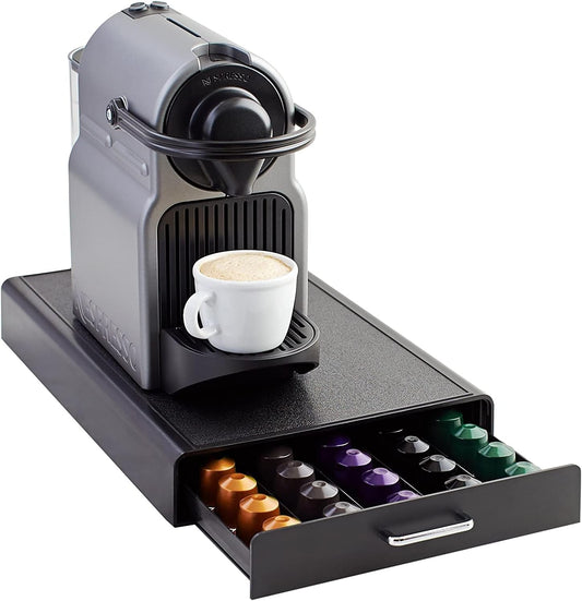 Nespresso OriginalLine Basic capsules with 1 storage drawer holder, capacity 50 capsules, black