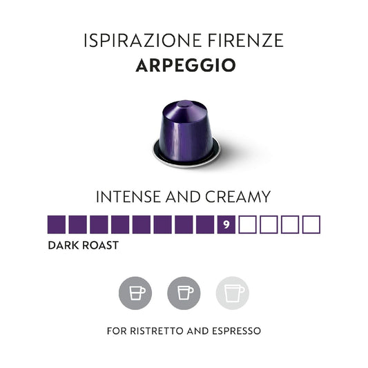 Nespresso Capsules Original Line, Arpeggio Intenso, Dark Roast Coffee,50 Count Coffee Pods